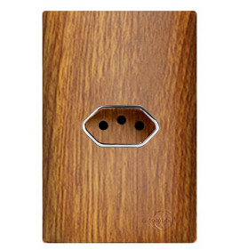 Conjunto Tomada 20A Horizontal 4x2 - Novara Cumaru Cromado